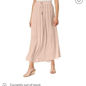 Style & Co blush petal pink flowy tie waist maxi skirt
